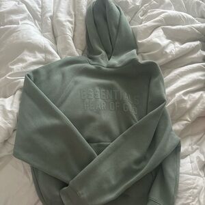 Fear of God Essentials Sage Green Pullover Hoodie